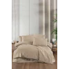 Stripe Saten Line Çift Kişilik Nevresim Takımı Bej
