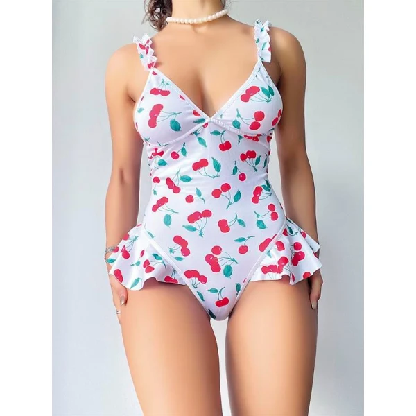 Arias Closet Vişne Desenli Fantezi Body