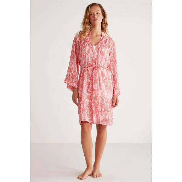 Penye Mood Desenli Sabahlık Takım