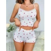 Arias Closet Beyaz Üstüne Çilek Desenli Askılı Şortlu Pijama Takımı