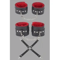 Arias Closet Siyah Kırmızı Harness Fantezi Aksesuar Set