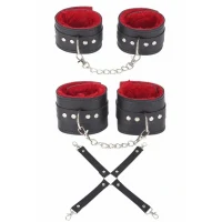 Arias Closet Siyah Kırmızı Harness Fantezi Aksesuar Set