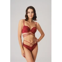 Arias Closet Balenli Destekli Dolgulu Göbek Detaylı Dantelli Sütyen ve String Takım