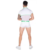 Arias Closet Beyaz Yeşil Şeritli Fantezi Erkek Kostüm