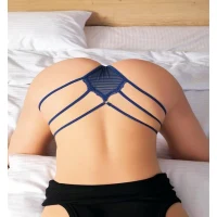 Arias Closet Büyük Beden Fantezi İp Detaylı Lacivert Tanga String