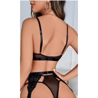 Arias Closet Kırmızı Leopar Desenli Fantezi Jartiyer Takımı