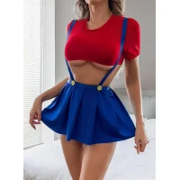 Arias Closet Mavi Kırmızı Fantezi Etekli Takım