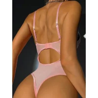 Arias Closet Pembe Dantel İşlemeli Kalp Desenli Fantezi Jartiyer Takımı