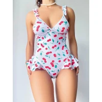 Arias Closet Vişne Desenli Fantezi Body