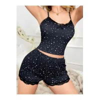 Arias Closet Yıldız Desenli Askılı Şortlu Pijama Takımı