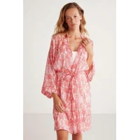 Penye Mood Desenli Sabahlık Takım