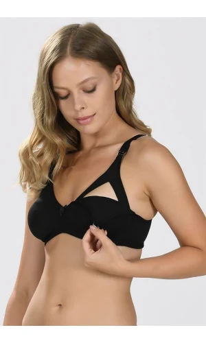 Arias Closet Siyah Dikişsiz Emzirme Sütyeni