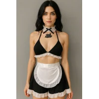 Arias Closet Siyah Beyaz Fantezi Seksi Hizmetçi Kostümü