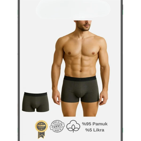 Arias Closet Pamuklu Düz Antrasit Renk Erkek Boxer