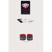 Arias Closet Sexy Görselli Oyun Kartı Kama Sutra Siyah Kırmızı Kelepçe Set