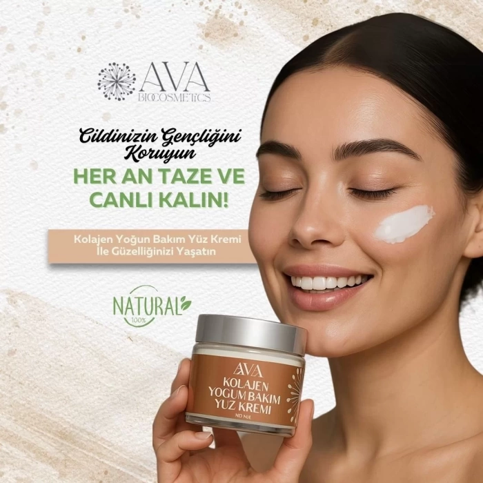 Kolajen Peptit + Hyaluronik Asit Doğal Yoğun Bakım Yüz Kremi
