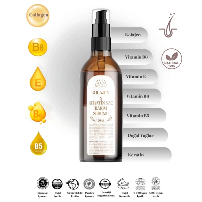 Ava Kolajen Keratin Saç Bakım Serumu