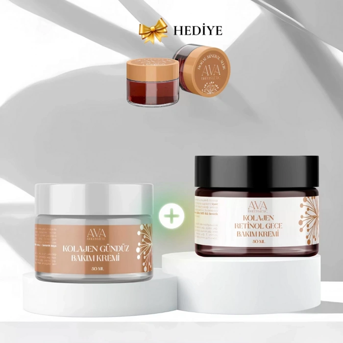AvA Kolajen Peptit - Retinol - Hyaluronik Asit Doğal Bakım Seti