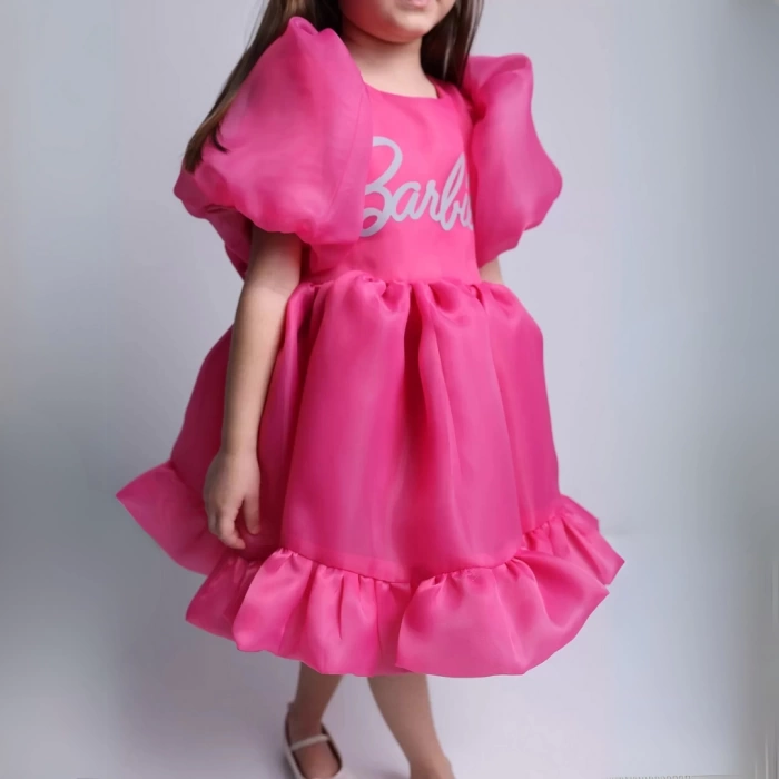 BARBİE- Fuşya Fırfırlı Abiye
