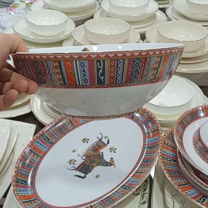 BAWARIA 6 Kişilik 28 Parça At Desenli Yemek Takımı
