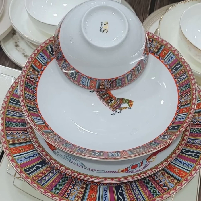BAWARIA 6 Kişilik 28 Parça At Desenli Yemek Takımı