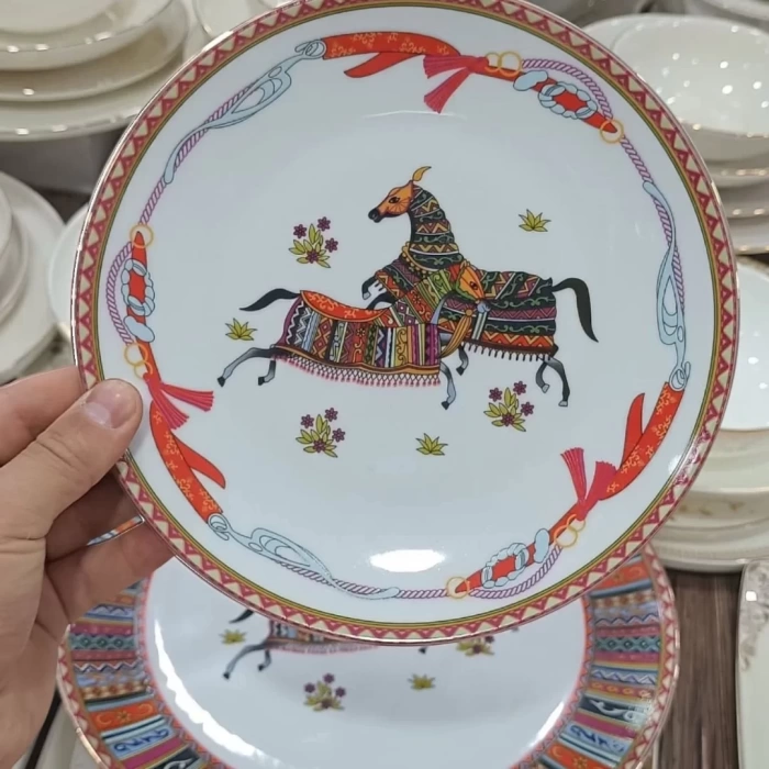 BAWARIA 6 Kişilik 28 Parça At Desenli Yemek Takımı