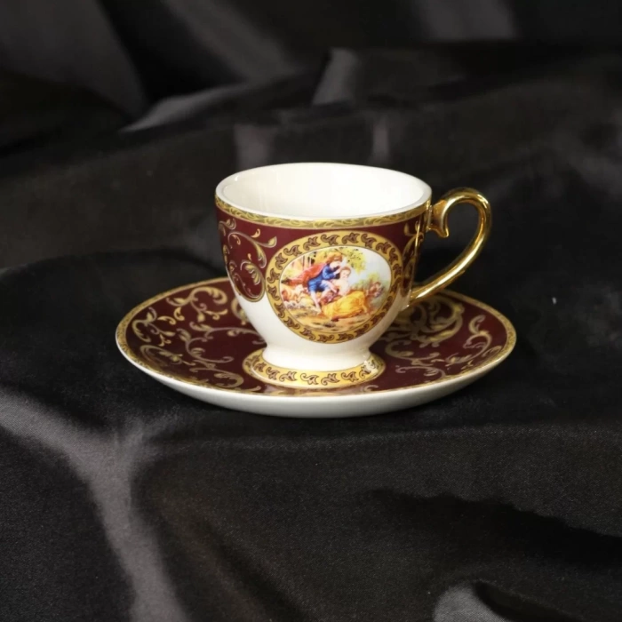 Bawaria 6 Kişilik Fincan Takımı ve Dekoratif Tepsi