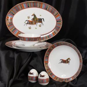 BAWARIA 6 Kişilik 28 Parça At Desenli Yemek Takımı