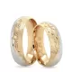İki Renkli Desenli Altın Nişan Yüzüğü Kadın Alyans