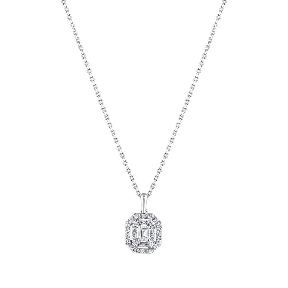 Sevgiliye Özel Princess Series Pırlanta Köşe Formlu Fantezi Kolye 0.35ct
