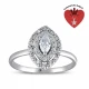 Sevgiliye Özel Princess Series Pırlanta Markiz Form Fantezi Yüzük 0.37 ct