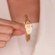 8 AYAR GÜL MOTİFLİ ALTIN KELEPÇE