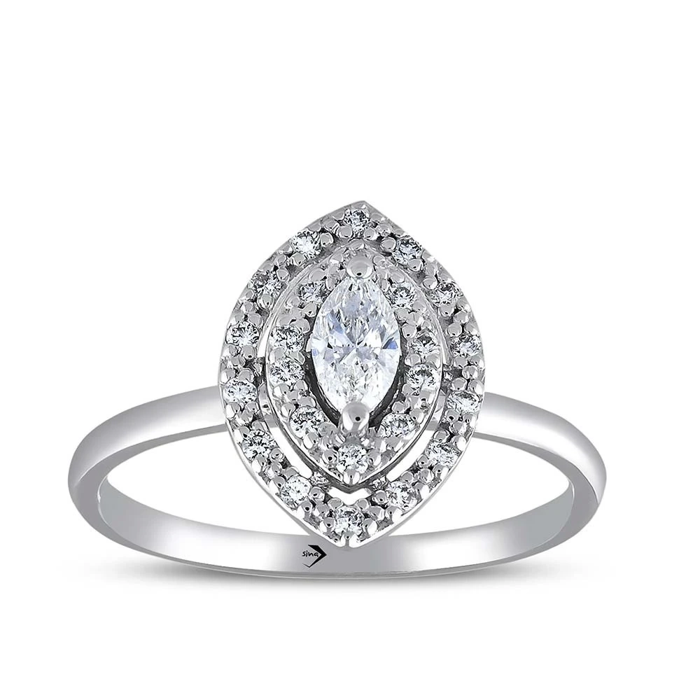 Sevgiliye Özel Princess Series Pırlanta Markiz Form Fantezi Yüzük 0.37 ct