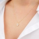 8 Ayar Oval Taşlı Kolye