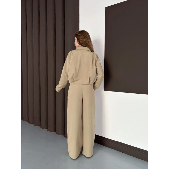 Trenç takım alt üst haki ons