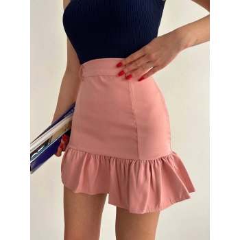 Altı fırfırlı etek pudra s24817