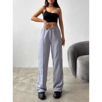 Çımalı keten pantolon