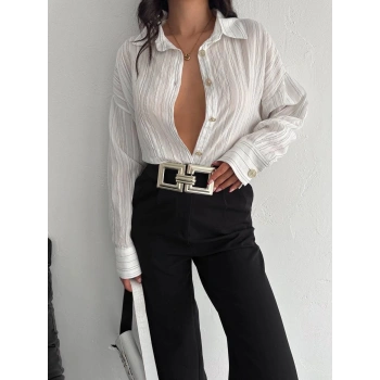 Çizgili oversize gömlek