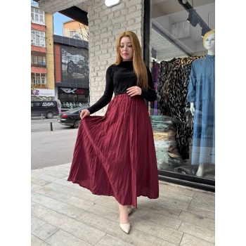 Kraş etek bordo