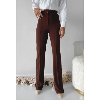 Önü cumalı ithal krep pantolon