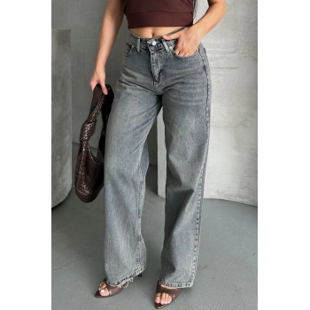 Palazzo bıyık kar yıkama buz mavi jeans pantolon d2008