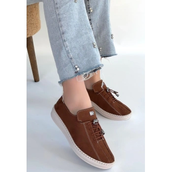 Warte Kahverengi Süet Bağcıklı Spor Ayakkabı