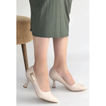 Yons Bej Cilt Topuklu Ayakkabı