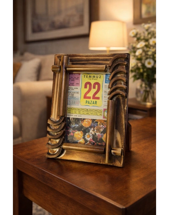 Ahşap Bambu Çerçeve  & İstediğiniz Tarihli Takvim Yaprağı