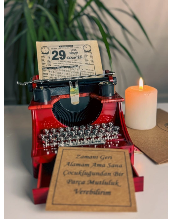 Daktilo Müzik Kutusu + İstediğiniz Tarihin Takvim Yaprağı