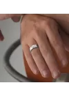 925 Ayar Gümüş Hasır Motifli Üstü Kişiselleştirilebilir Erkek Yüzüğü