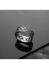 925 Ayar Gümüş Hasır Motifli Üstü Kişiselleştirilebilir Erkek Yüzüğü