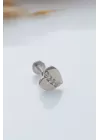 925 Ayar Kalp Motifli Taşlı Minimal Tragus Piercing