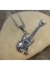 Çelik Gitar Sembollü Erkek Kolye