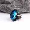 925 Ayar Blue Topaz Taşlı Gümüş Erkek Yüzük Silver